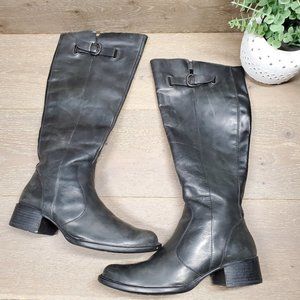 Crown by Born Riding Boots Roxie Distressed Look Leather Charcoal Gray